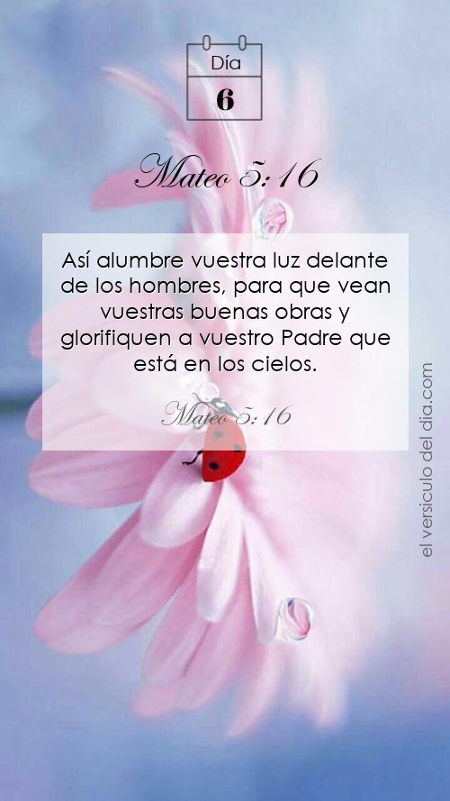 Mateo 5:16 - Así alumbre vuestra luz delante de los hombres, para que ...