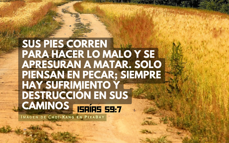 Sus pies corren para hacer lo malo y se apresuran a matar. Solo piensan en pecar; siempre hay sufrimiento y destrucción en sus caminos..png