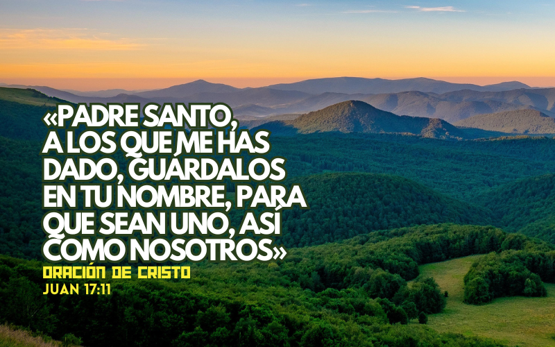 «Padre santo, a los que me has dado, guárdalos en tu nombre, para que sean uno, así como nosotros» (800 x 500 px).png