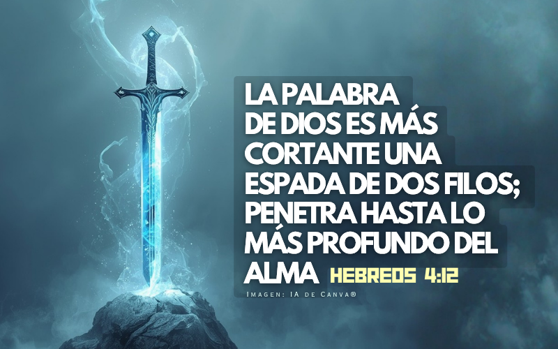 La palabra de Dios es viva y poderosa. Es más cortante que cualquier espada de dos filos; penetra entre el alma y el espíritu.png
