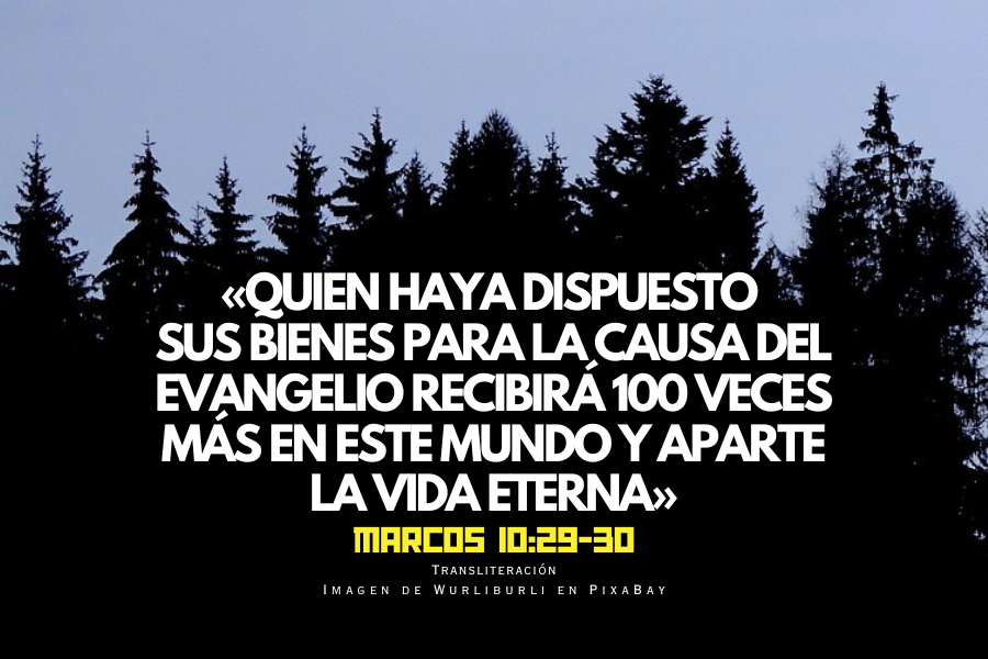Quien haya dispuesto  sus bienes para la causa del Evangelio recibirá 100 veces más en este mundo y aparte la vida eterna.png
