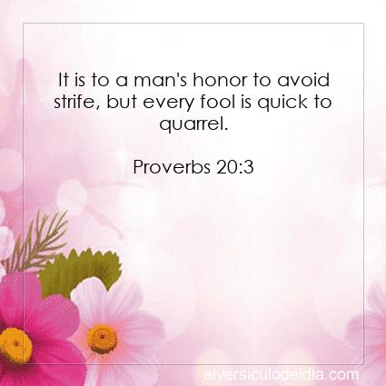 Proverbs-20-3-NIV-verse-of-the-day - Imagen El versiculo del dia