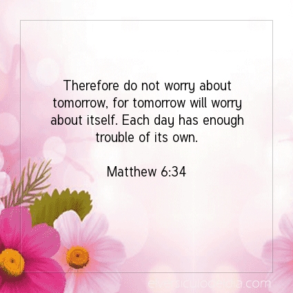 Image The verse of the day Matthew 6:34
