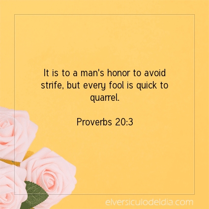 Image The verse of the day Proverbs 20:3