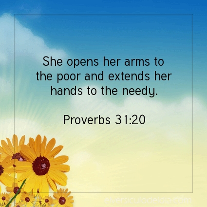 Image The verse of the day Proverbs 31:20