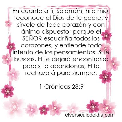 1 Crónicas 28:9 LBLA - Imagen El versiculo del dia
