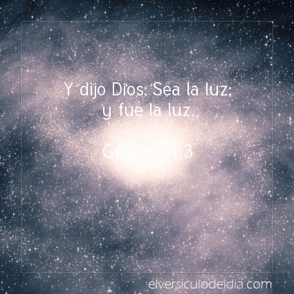Imagen El versiculo del dia Génesis 1:3