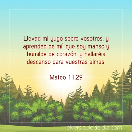 Imagen El versiculo del dia Mateo 11:29