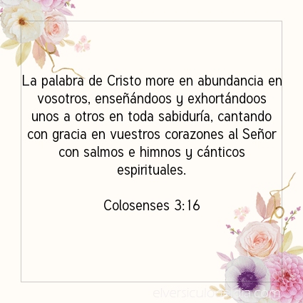 Imagen El versiculo del dia Colosenses 3:16