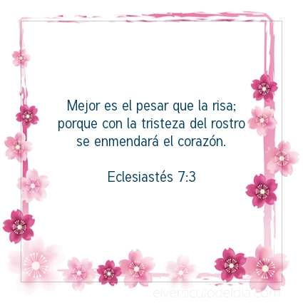 Imagen El versiculo del dia Eclesiastés 7:3