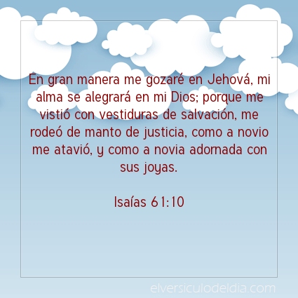 Imagen El versiculo del dia Isaías 61:10