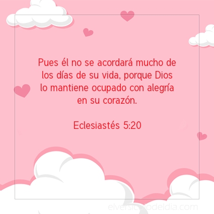 Imagen El versiculo del dia Eclesiastés 5:20