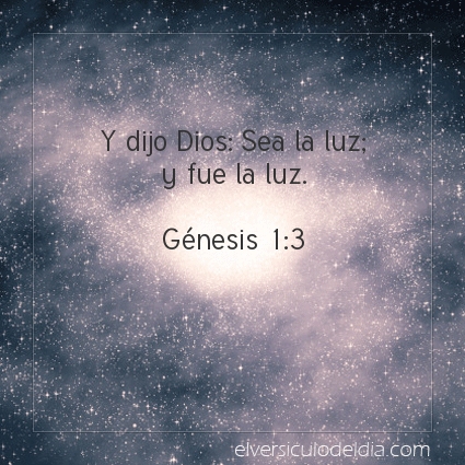 Imagen El versiculo del dia Génesis 1:3