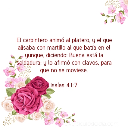 Imagen El versiculo del dia Isaías 41:7