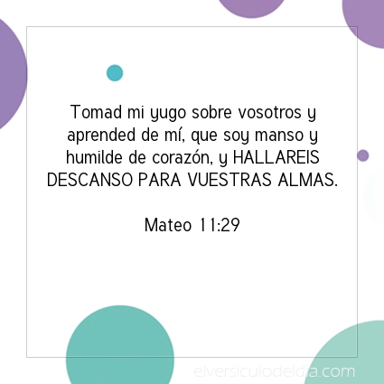 Imagen El versiculo del dia Mateo 11:29