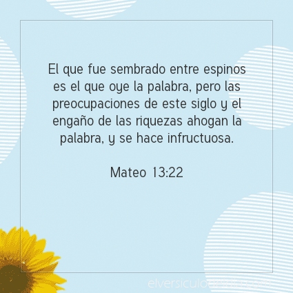 Imagen El versiculo del dia Mateo 13:22