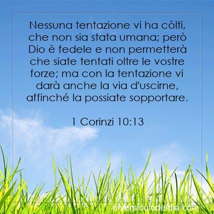 1 Corinzi 10:13 NR94 - Immagine Versetto del Giorno