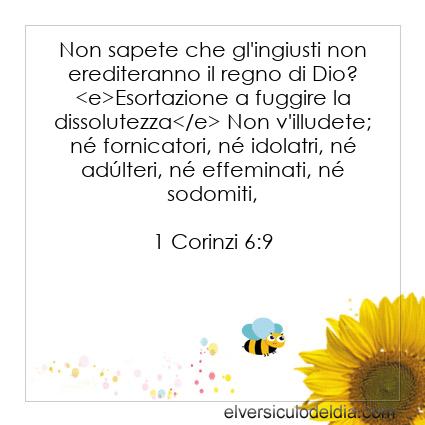 1 Corinzi 6:9 NR94 - Immagine Versetto del Giorno