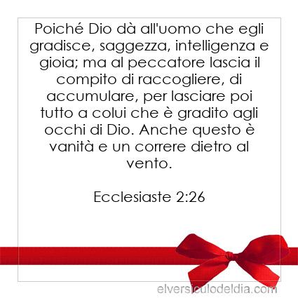 Ecclesiaste 2:26 NR94 - Immagine Versetto del Giorno