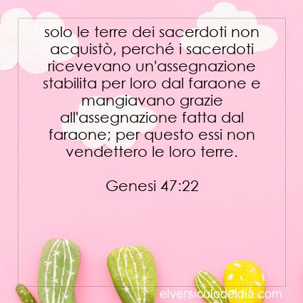 Genesi 47:22 NR94 - Immagine Versetto del Giorno