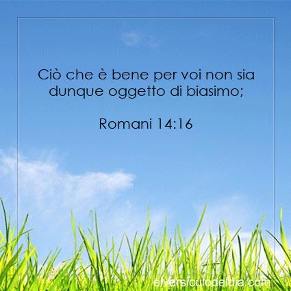 Romani 14:16 NR94 - Immagine Versetto del Giorno