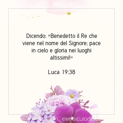 Immagine Versetto del Giorno Luca 19:38