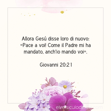 Immagine Versetto del Giorno Giovanni 20:21