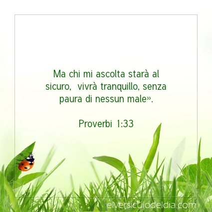 Immagine Versetto del Giorno Proverbi 1:33