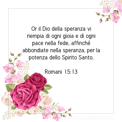 Immagine Versetto del Giorno Romani 15:13