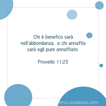 Immagine Versetto del Giorno Proverbi 11:25