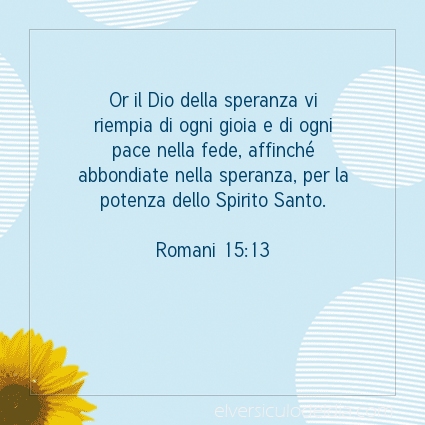 Immagine Versetto del Giorno Romani 15:13
