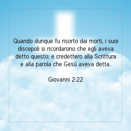 Immagine Versetto del Giorno Giovanni 2:22
