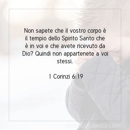 Immagine Versetto del Giorno 1 Corinzi 6:19