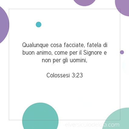 Immagine Versetto del Giorno Colossesi 3:23