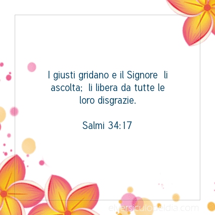 Immagine Versetto del Giorno Salmi 34:17