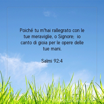 Immagine Versetto del Giorno Salmi 92:4