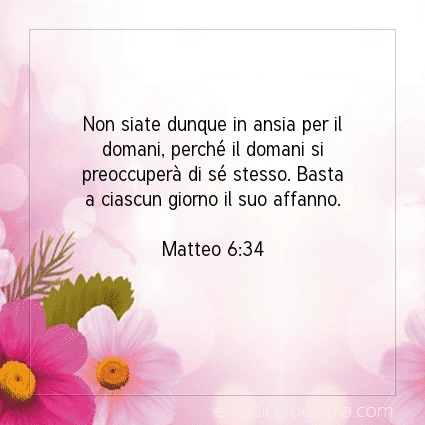 Immagine Versetto del Giorno Matteo 6:34
