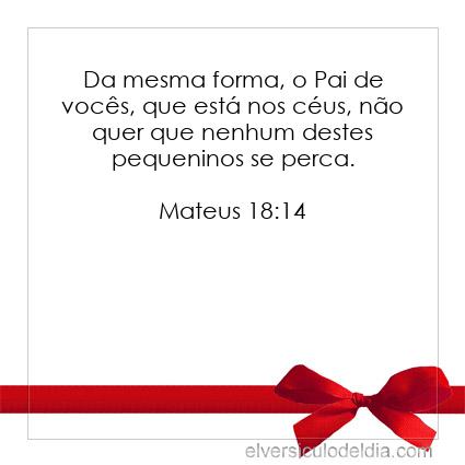 Mateus 18:14 NVI - Imagen Verso do Dia
