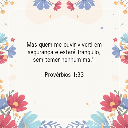 Imagem Verso do dia Provérbios 1:33