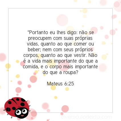 Imagem Verso do dia Mateus 6:25